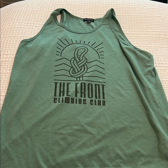 The Front Climbing Club Green Tank Top - Picture 1 of 4